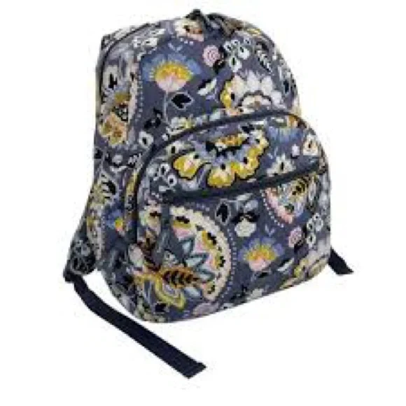 Vera Bradley Charmont Meadow Pattern Campus Backpack Vera Bradley Large Campus Backpack Charmont Meadow Gray  main image 4